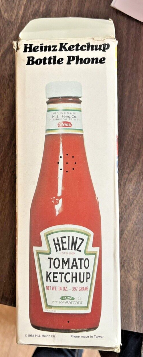 Vintage Heinz Tomato Ketchup Bottle phone in box 1984