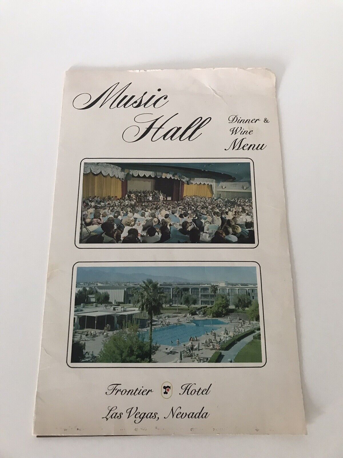 Vintage Old Las Vegas Frontier Hotel Casino Menu 1960s Music Hall G5