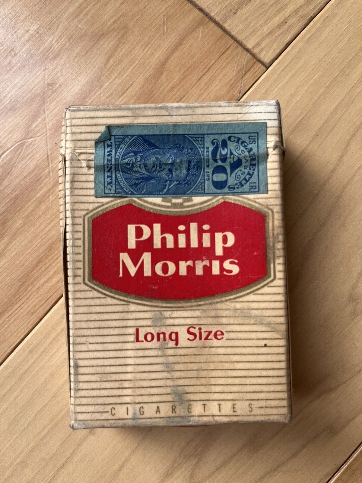 Vintage Philip Morris Long Size CIGARETTE Flip Top Package EMPTY BOX no warning