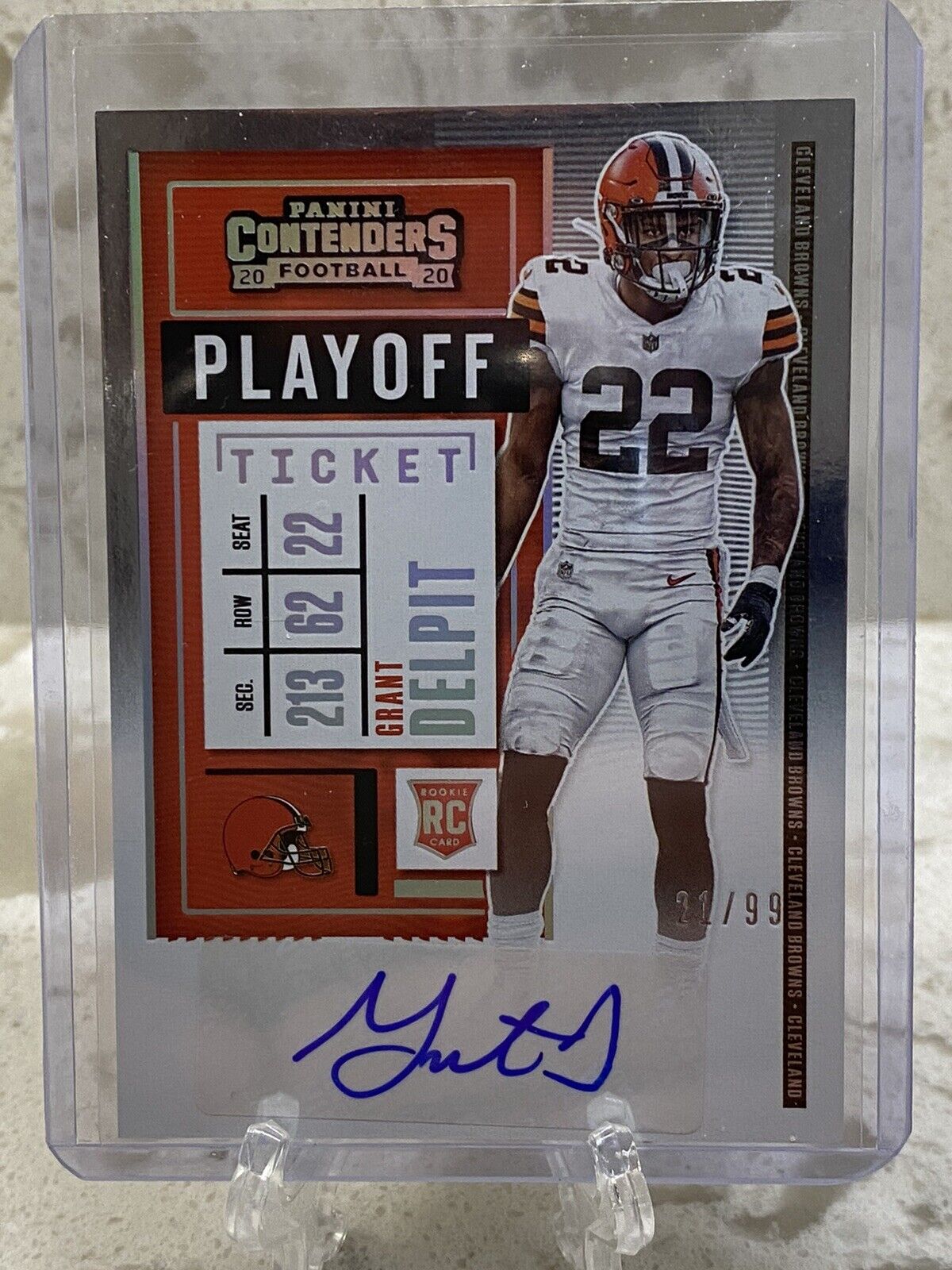 2020 Grant Delpit Panini Contenders Playoff Ticket Rookie Autograph 21/99