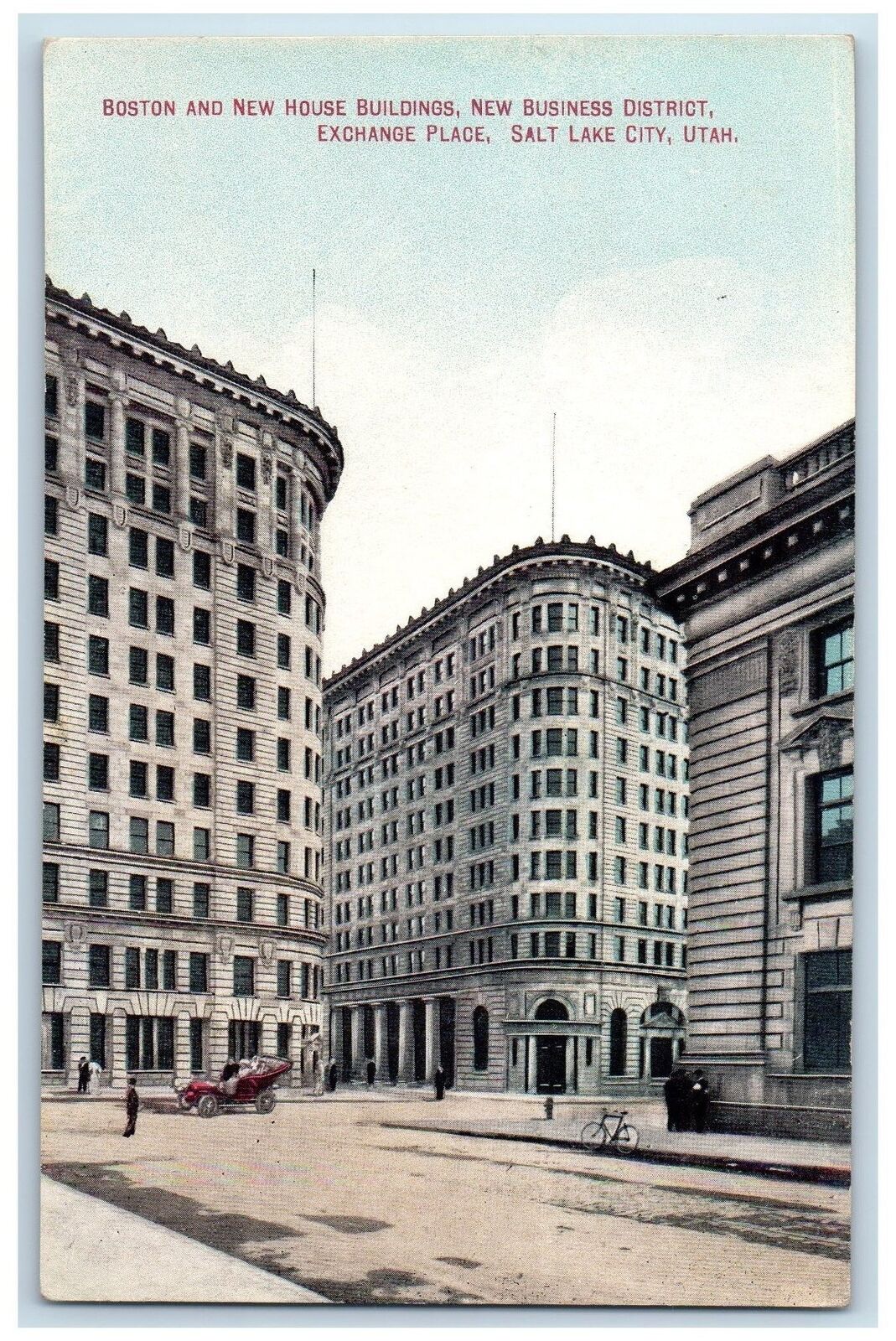 c1910\'s Boston And New House Building Exchange Place Salt Lake City UT Postcard