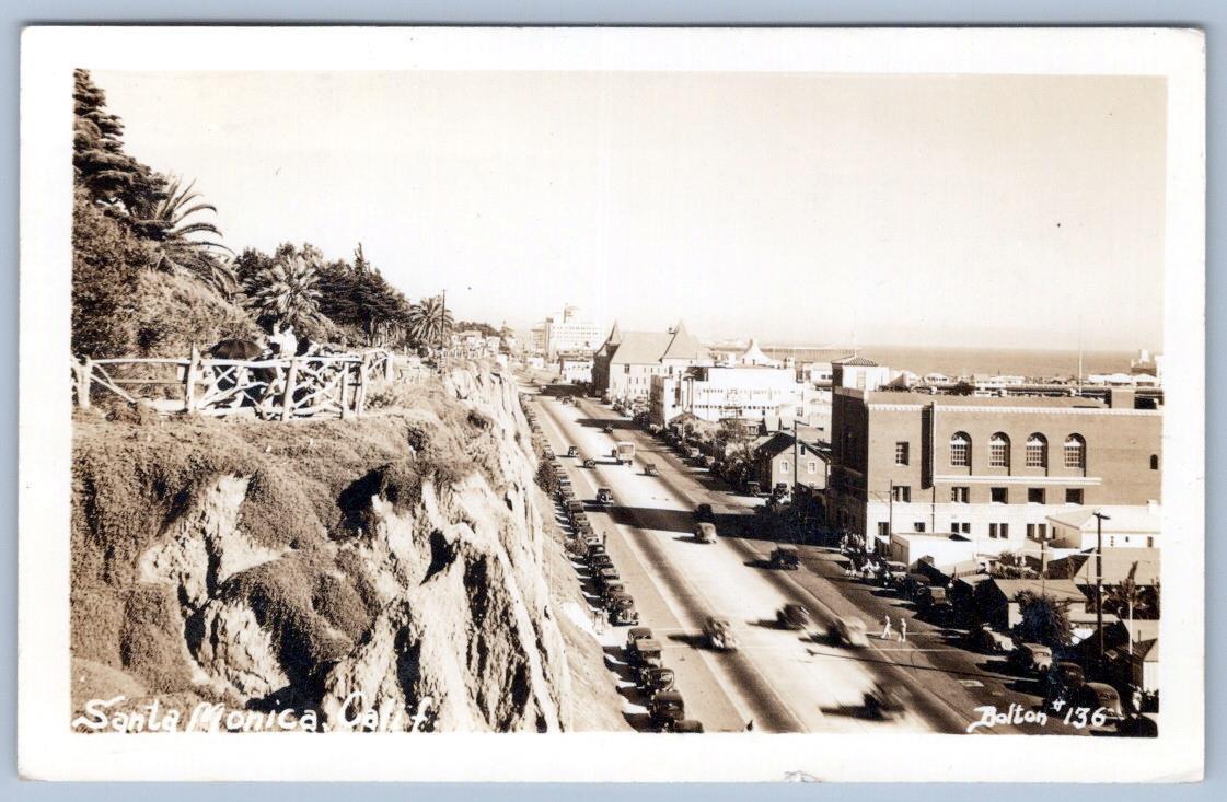 1930's-1940's ERA RPPC SANTA MONICA CALIFORNIA*OCEANFRONT BUILDINGS*BOLTON #136
