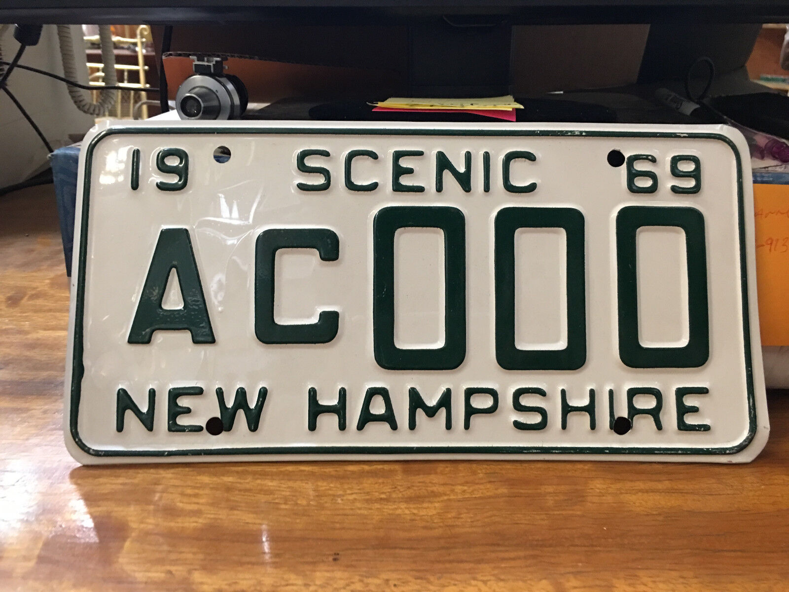 Original 1969 New Hampshire License Plate from 20th Century Fox Archives