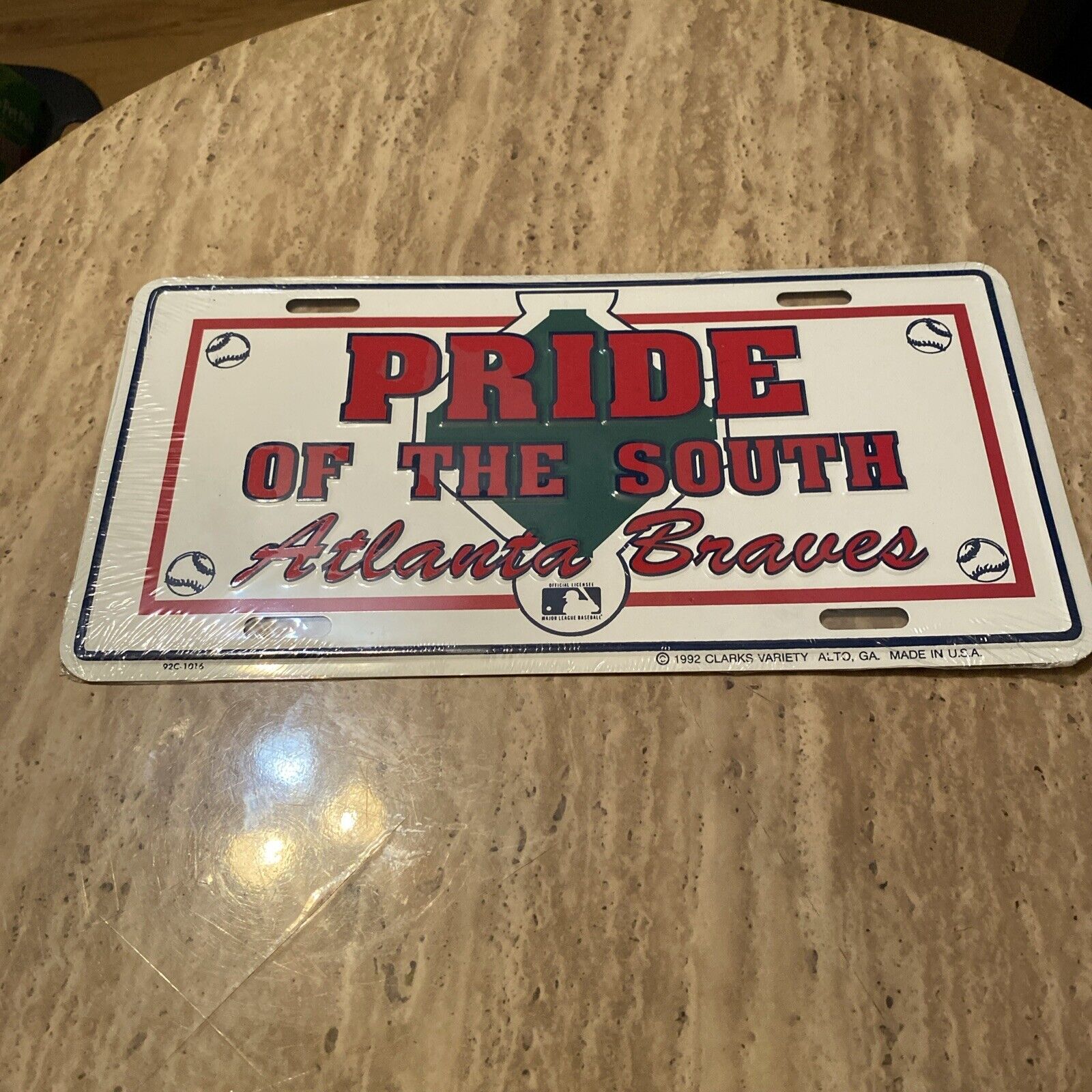 1992 Pride Of The South Atlanta Braves License Plate MLB Made In USA