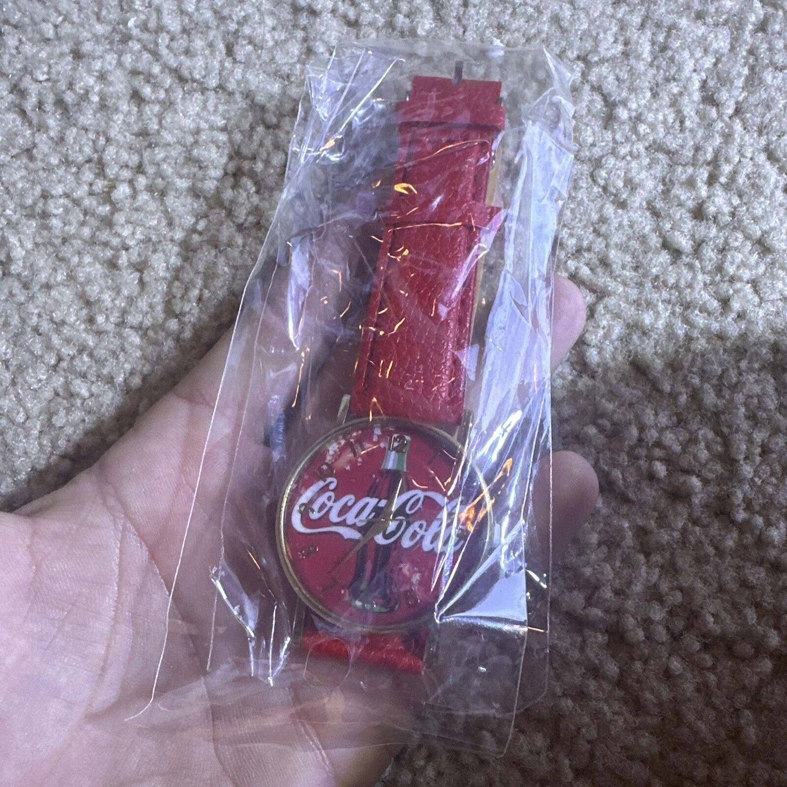 Wrist Watch Coca-Cola New In Wrapper Red, Gold Color.