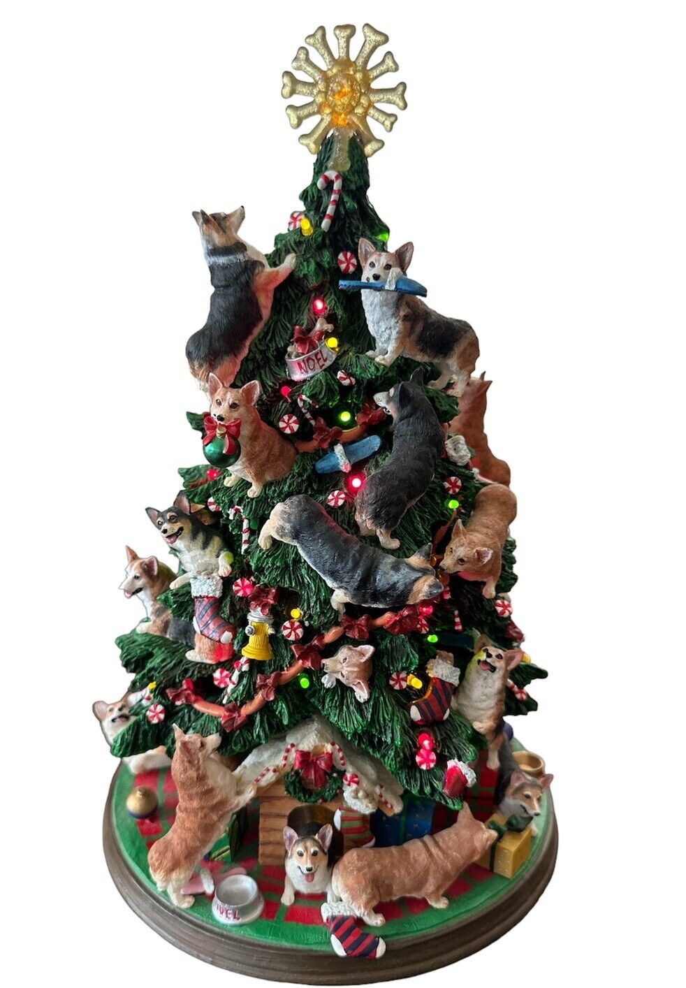 Danbury Mint CORGI Christmas Tree Lighted W/ Star Extra Bulbs Retired