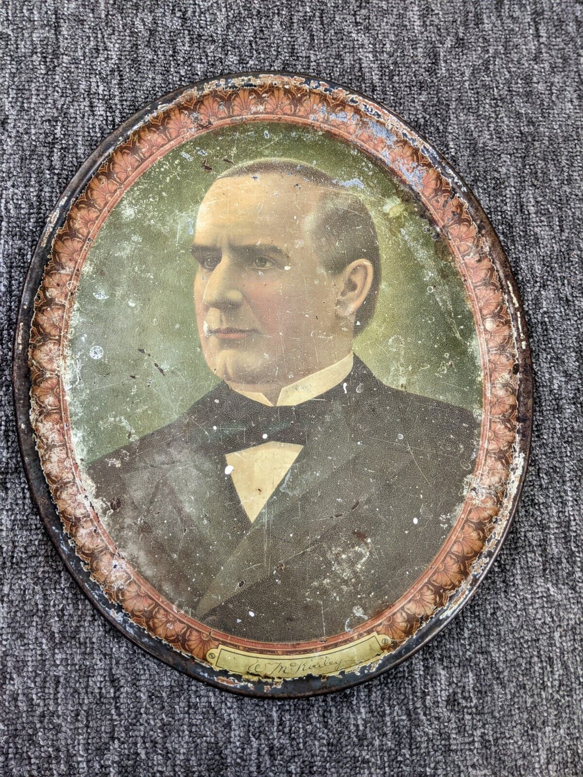 William McKinley Commemorative Campaign Tray circa 1896 - 1900