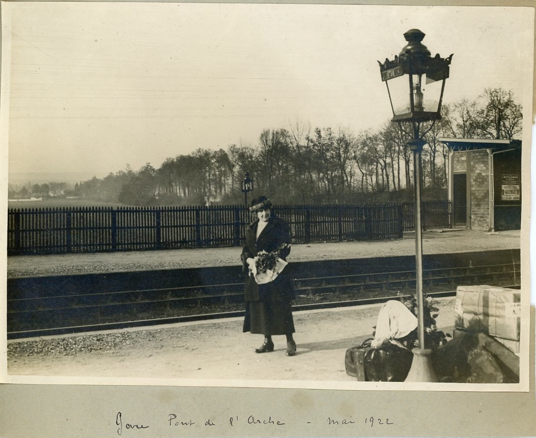 France, Pont de l'Arche, at the train station in 1922 Vintage silver print print print print print print print print print print print print print print print print a