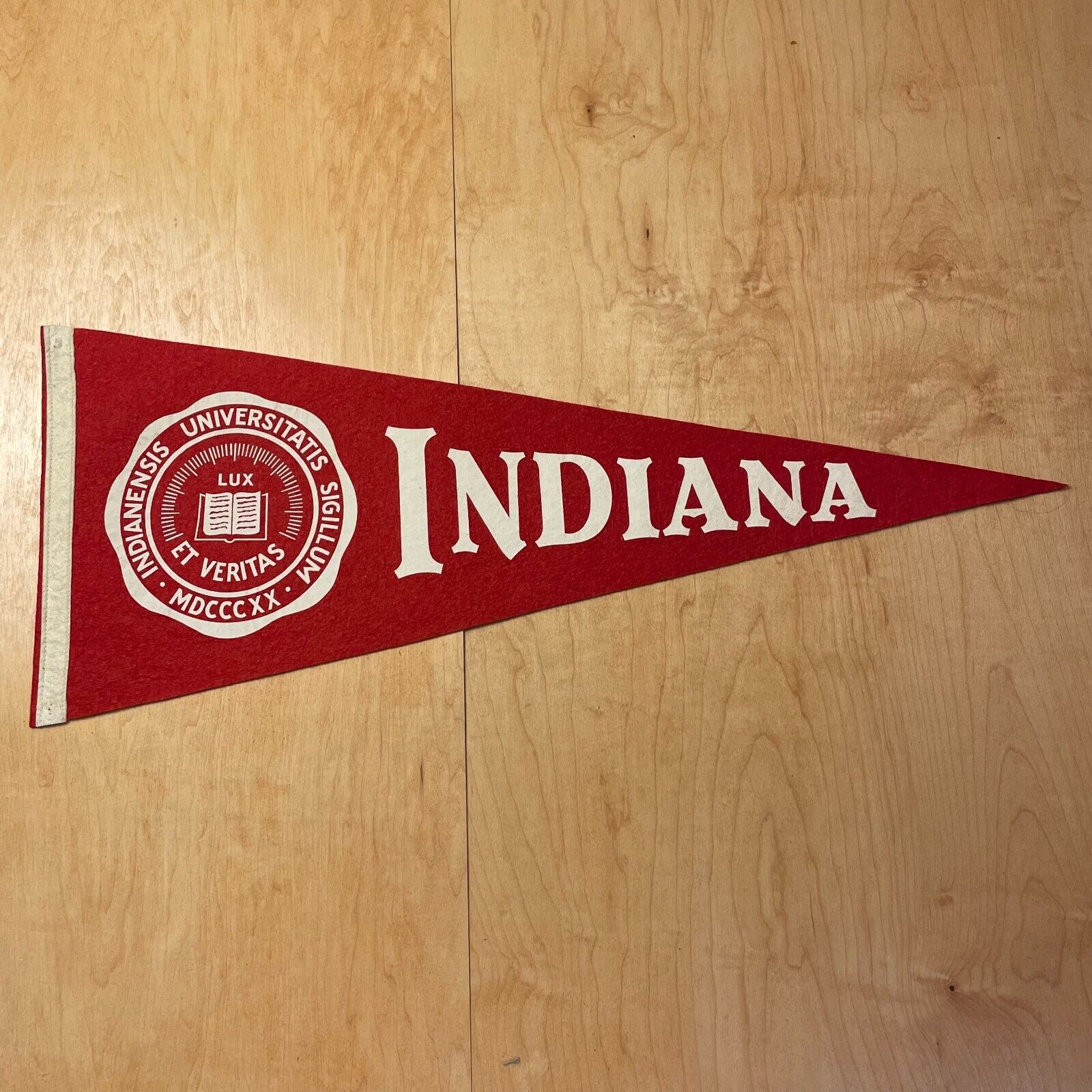 Vintage 1950s University of Indiana 12x28 Felt Pennant Flag