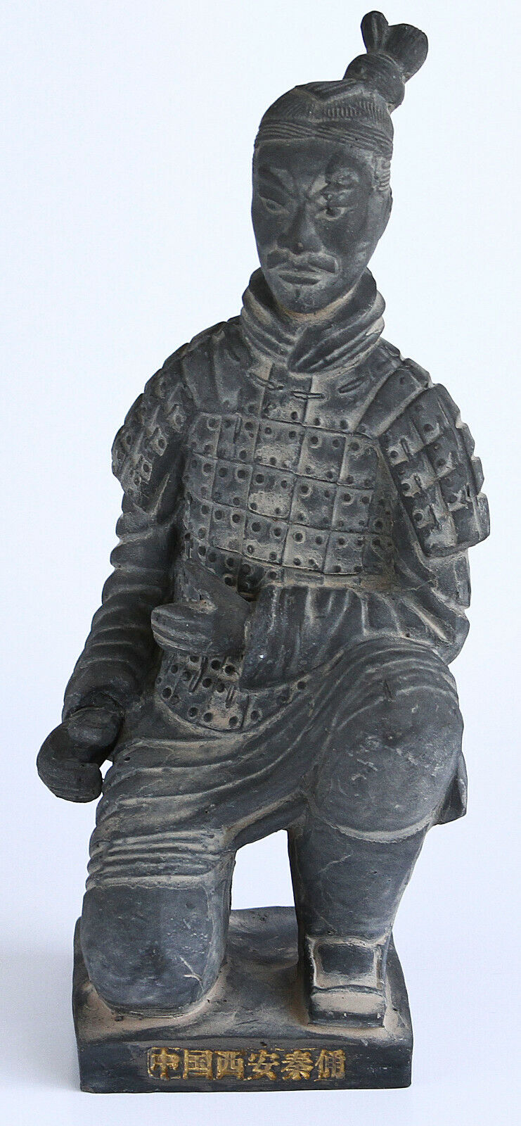 Qin Dinasty Handcrated Chinese Terracotta Kneeling Archer Warrior Vintage Statue