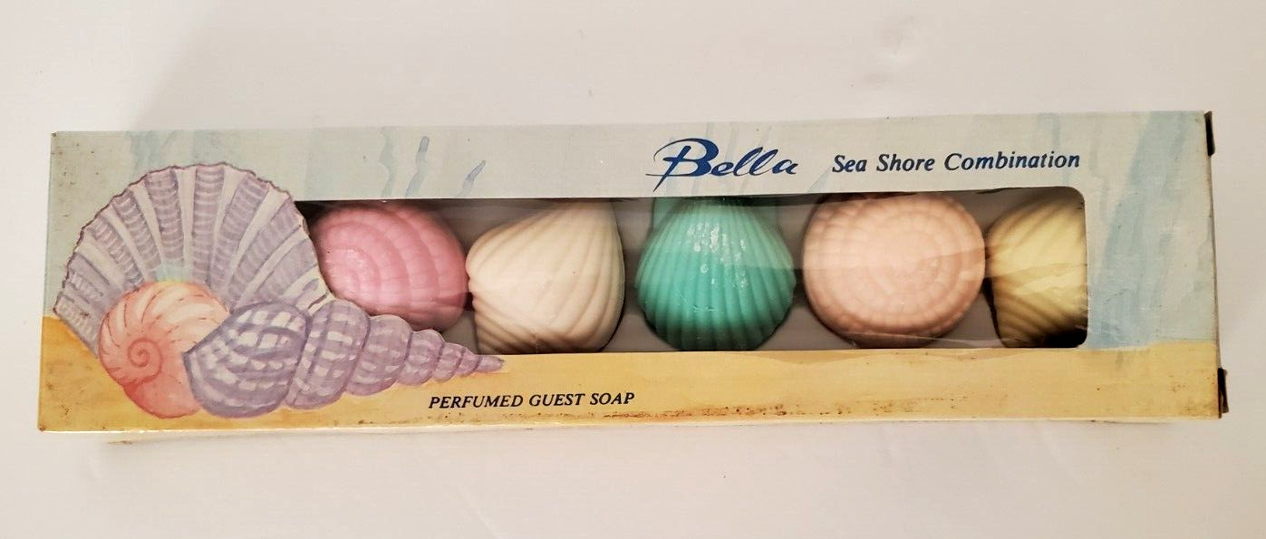 Vintage Bella Sea Shore Shell Combination Perfumed 6 Guest Soap 3.6 oz