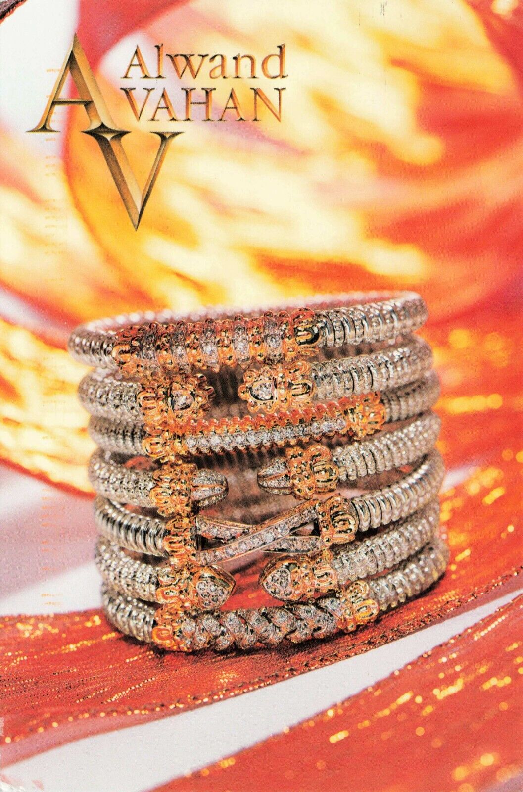 Alwand Vahan Stackable Bracelets Mona M Ad Promo Postcard Posted 2003