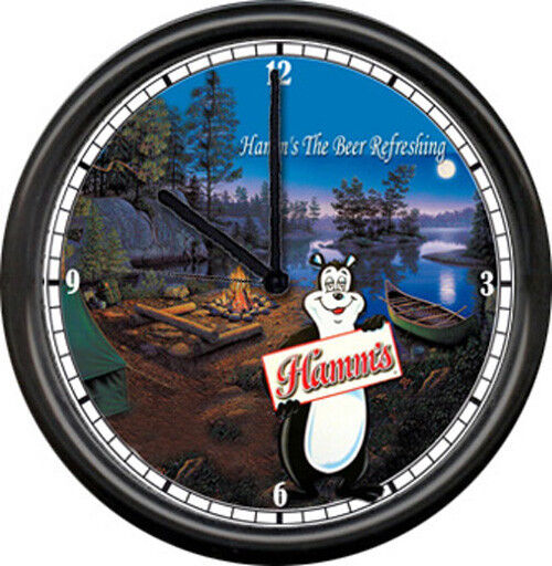 Hamm\'s Hamms Camping Beer Bear Bar Tavern Sign Wall Clock