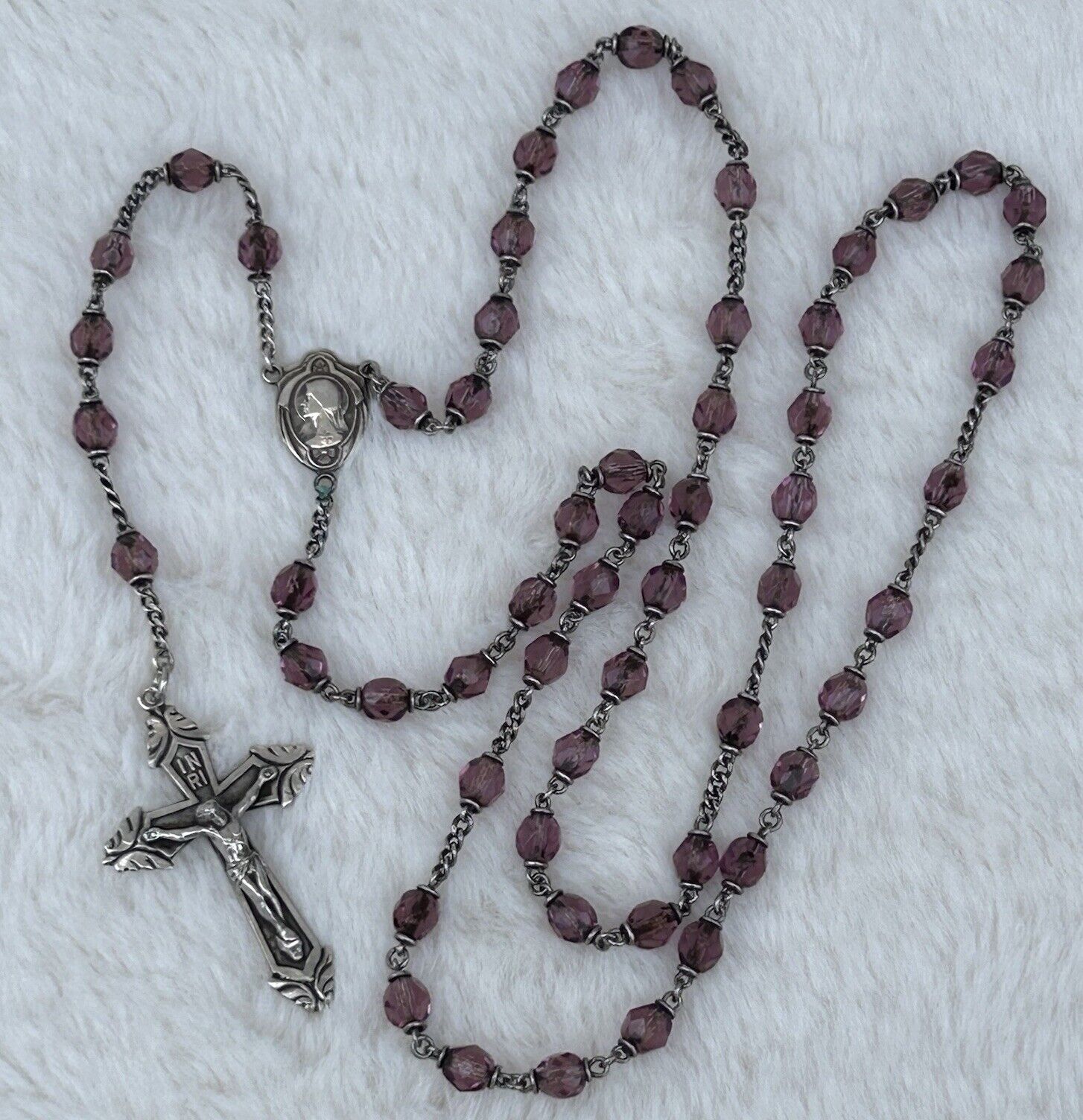 Vintage 925 Sterling Silver FOR SCRAP Rosary Beads 31 GMS
