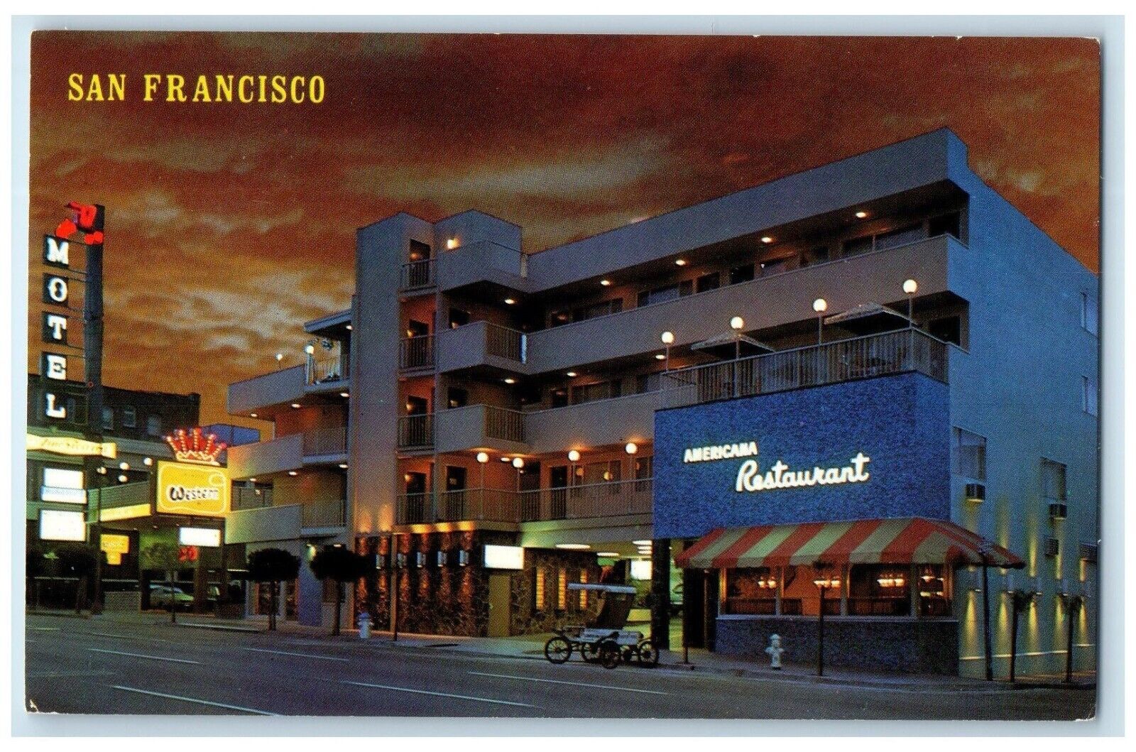 c1960 Americana Motor Lodge Seventh Street San Francisco California CA Postcard