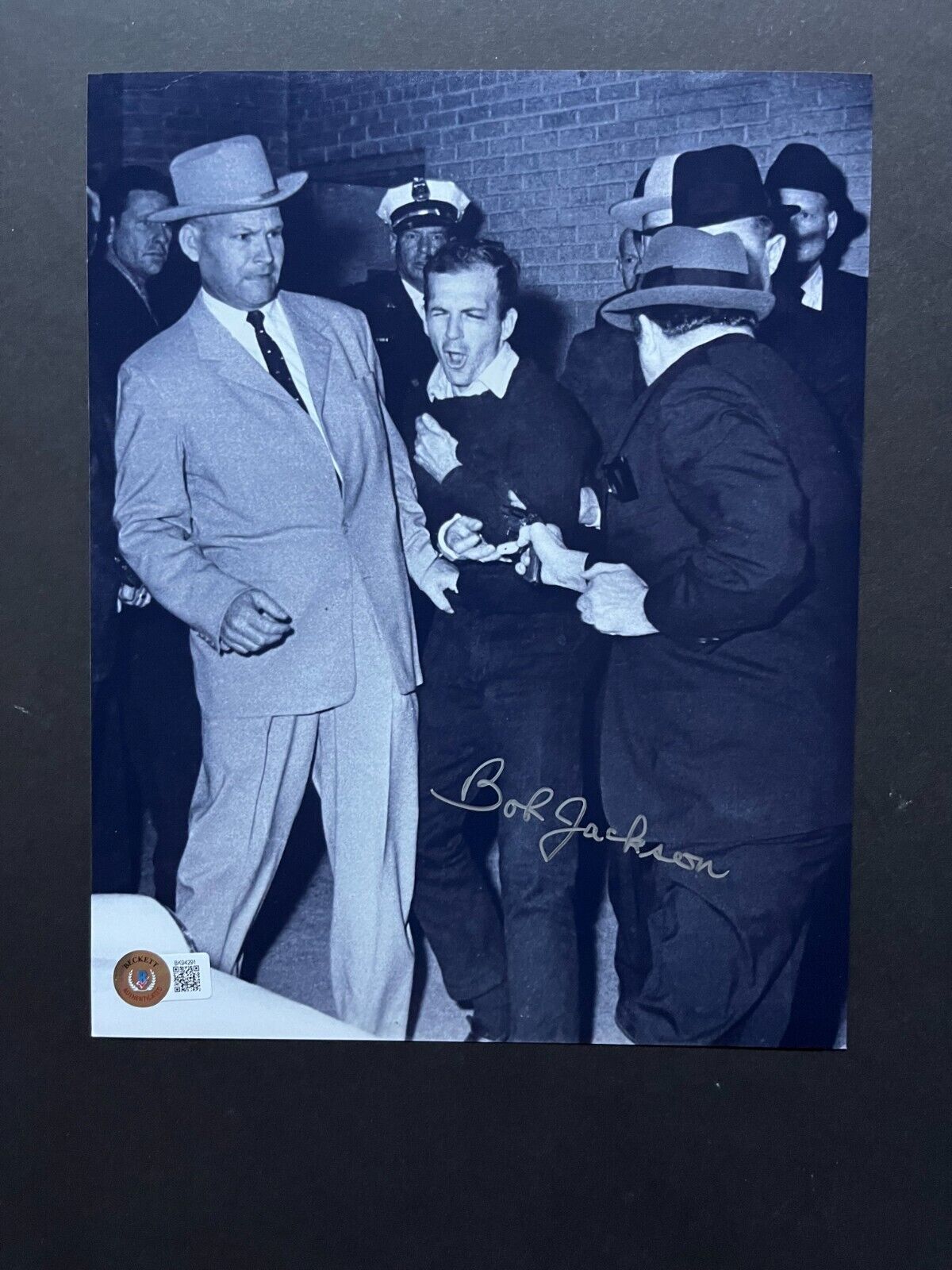 Bob Jackson autographed signed Oswald Ruby JFK photograph 8x10 photo Beckett BAS