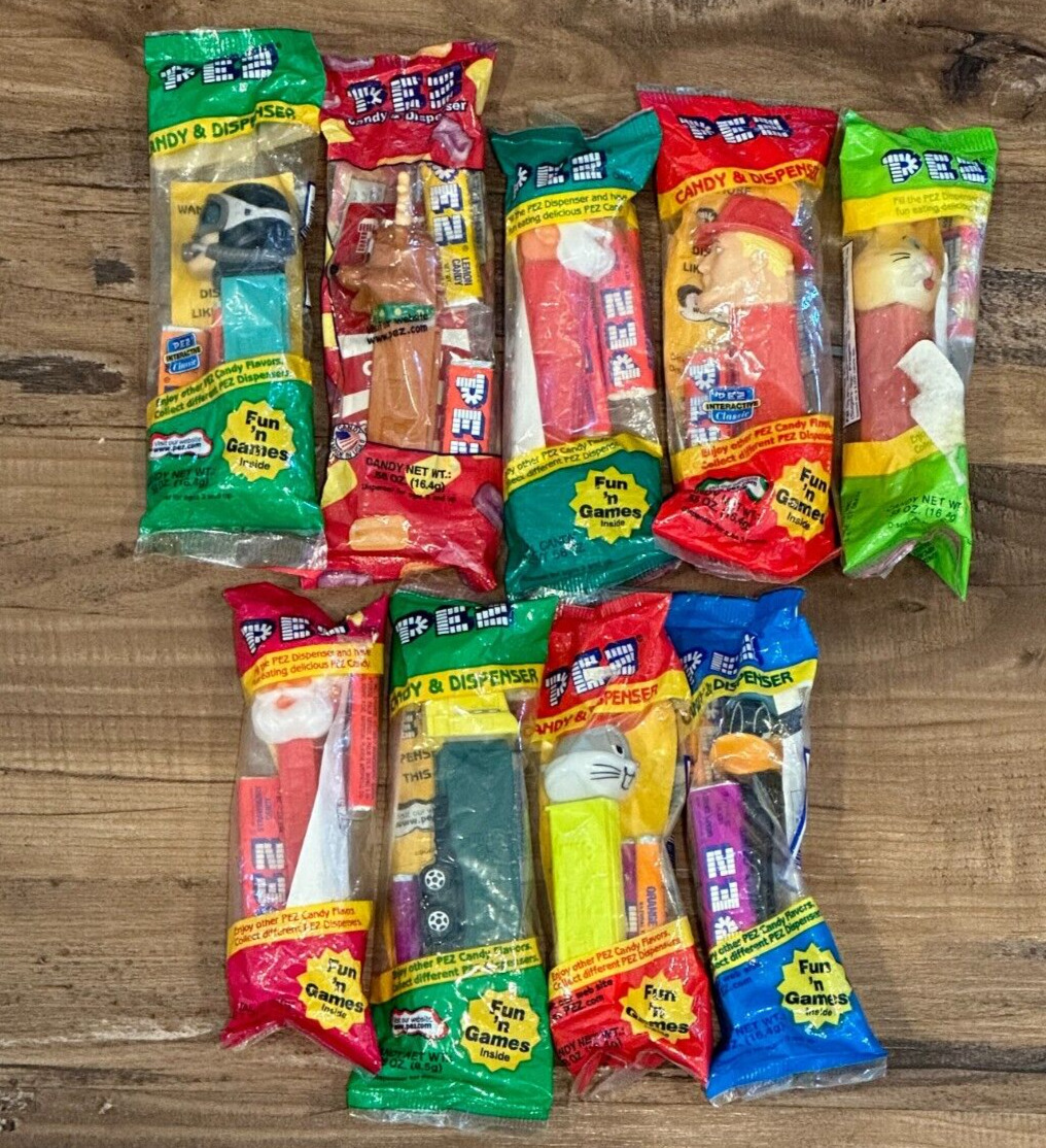 Pez Candy Dispensers Sealed and New - Lot of 9