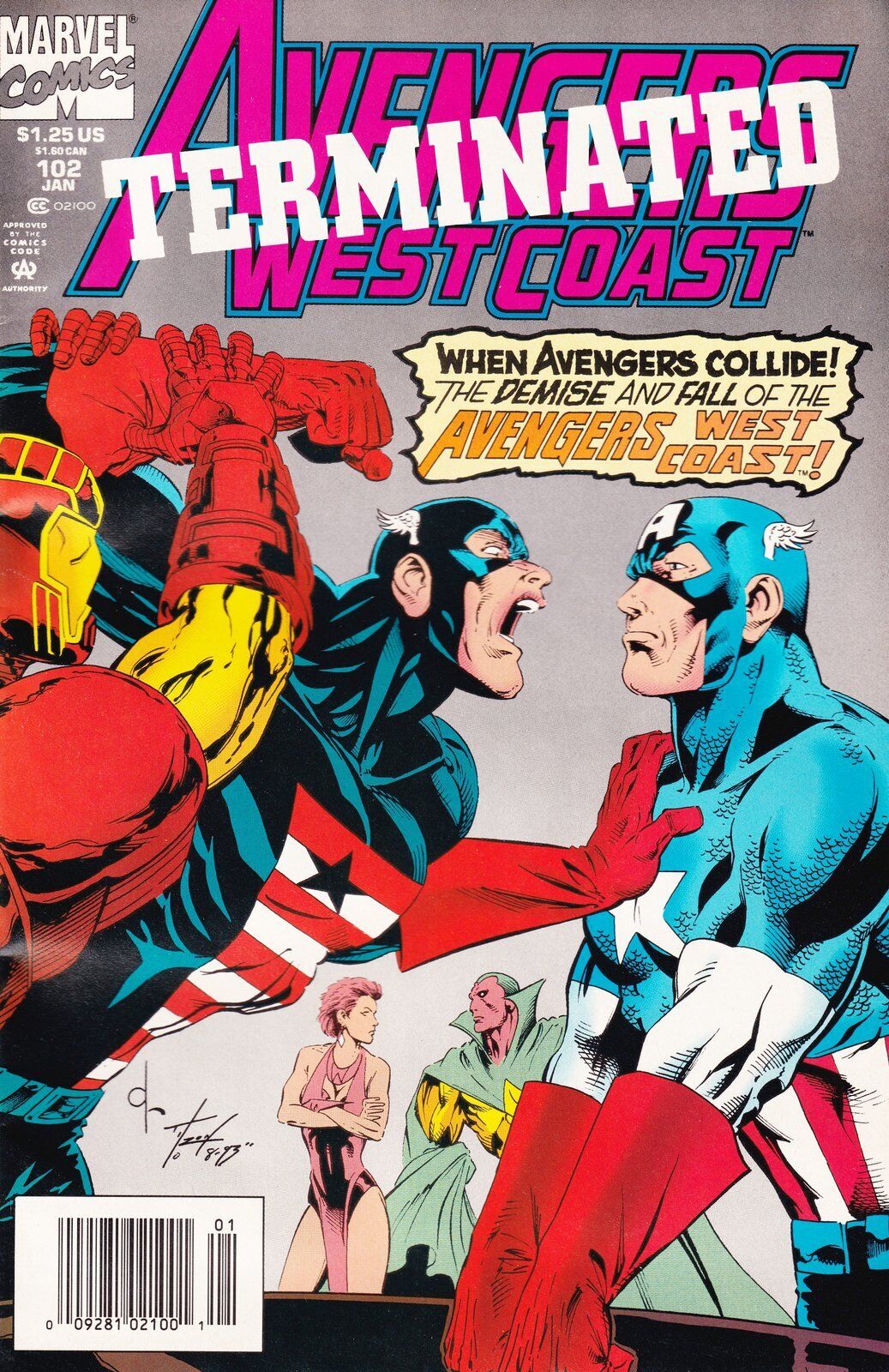 Avengers West Coast #102 Newsstand Cover (1989-1994) Marvel Comics