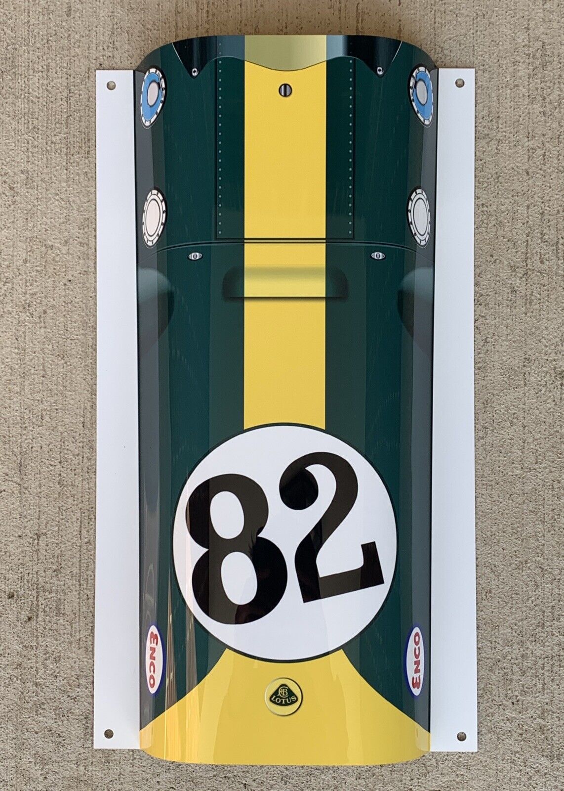 WOWCurved Jim Clark 1965 Indy 500 Racing Race Car Nose Style Sign