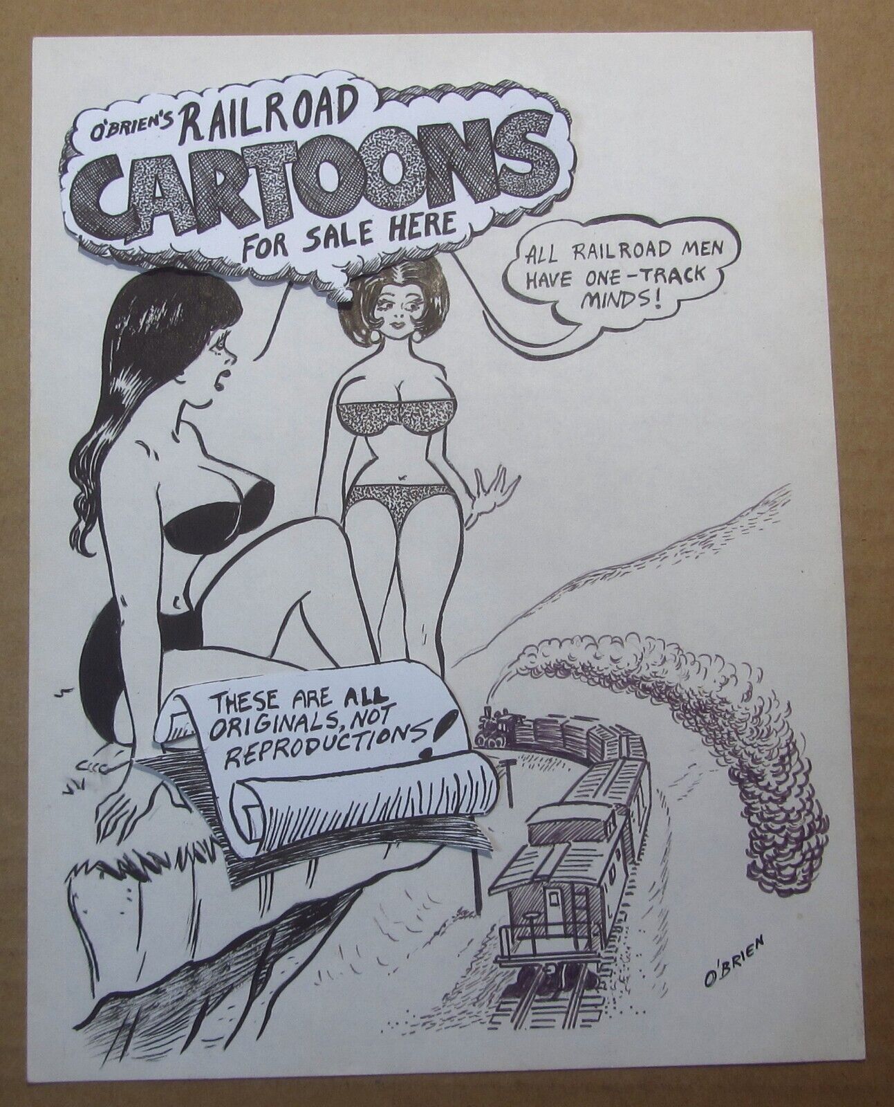 Original Gag Panel Comic by John O'Brien...Former ghost artist for Bill Ward