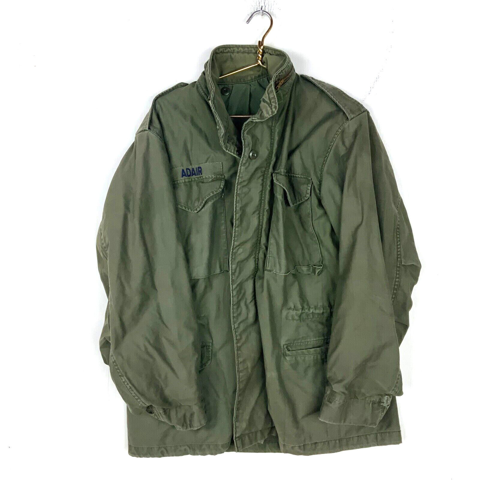 Vintage Us Military OG 107 Cold Weather Jacket Size Large Green 1982
