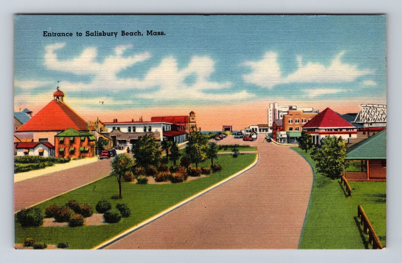Salisbury Beach MA- Massachusetts, Entrance, Antique, Vintage Souvenir Postcard