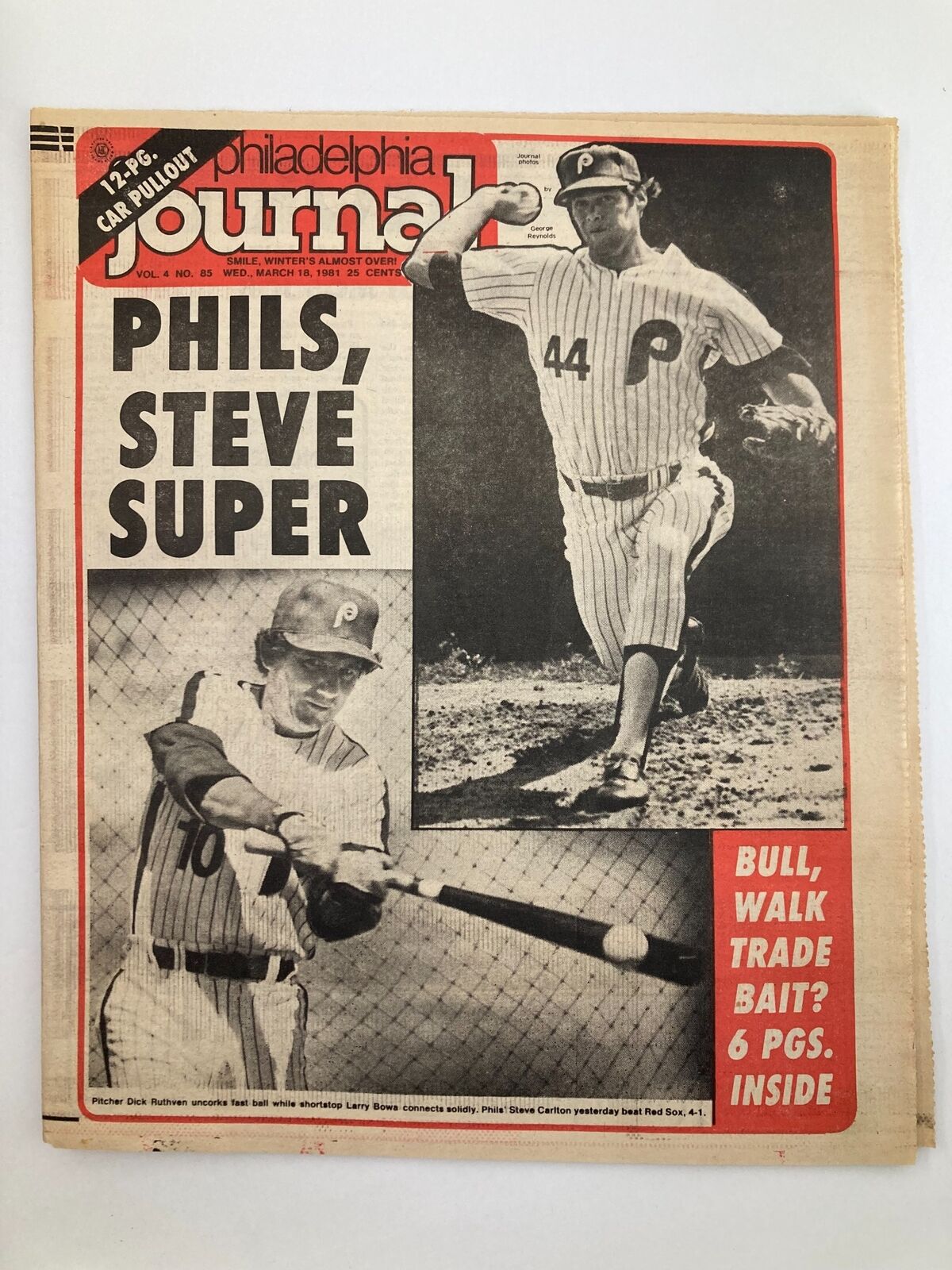 Philadelphia Journal Tabloid March 18 1981 Vol 4 #85 MLB Phillies Steve Carlton