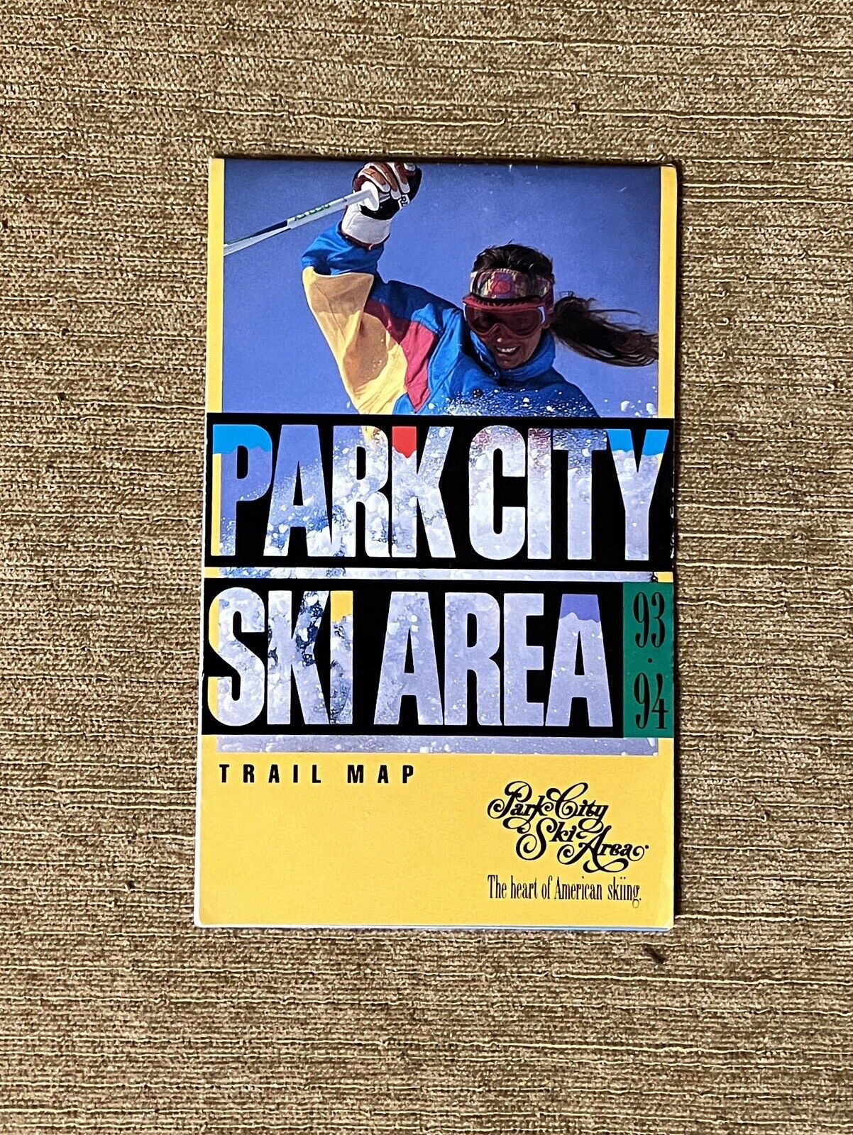 PARK CITY 1993-94 Ski Run Brochure Trail Map UTAH Resort Travel Souvenir