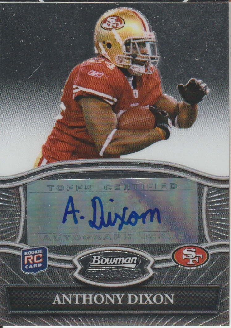 Anthony Dixon 2010 Topps Bowman Sterling rookie RC auto autograph card BSA-AD
