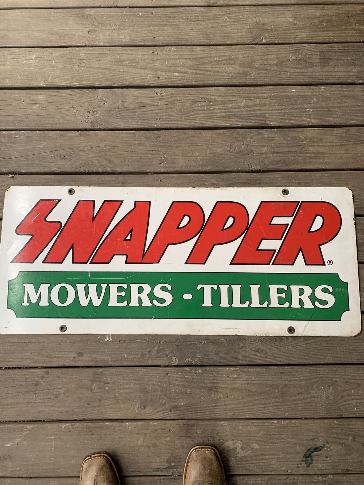 Rare Vintage Double Sided Snapper Mowers Tillers Sign 17.5/42”