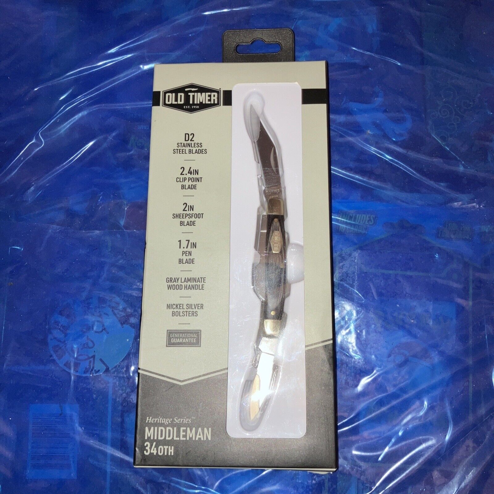 New Unopene Schrade Heritage Middleman Blackwood D2 Folding Pocket Knife 1149100