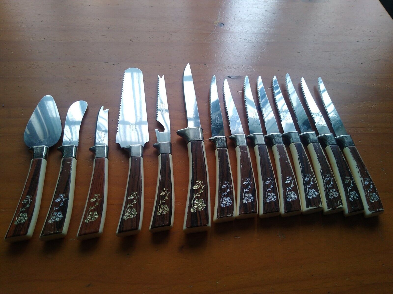 Vintage Lifetime Cutlery Sheffield Eversharp Knife Set 14 Piece Stainless 
