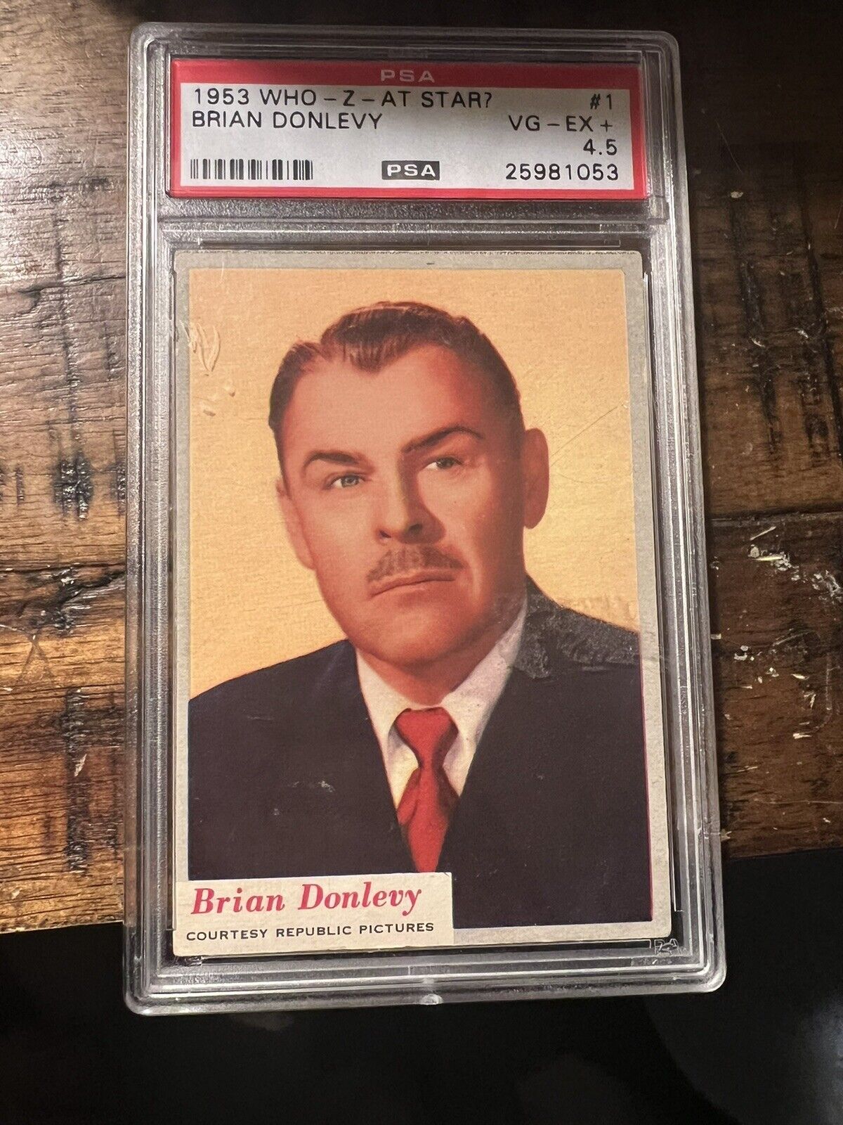 1953 Topps, Who-Z-At Star?, #1 Brian Donlevy PSA 4.5