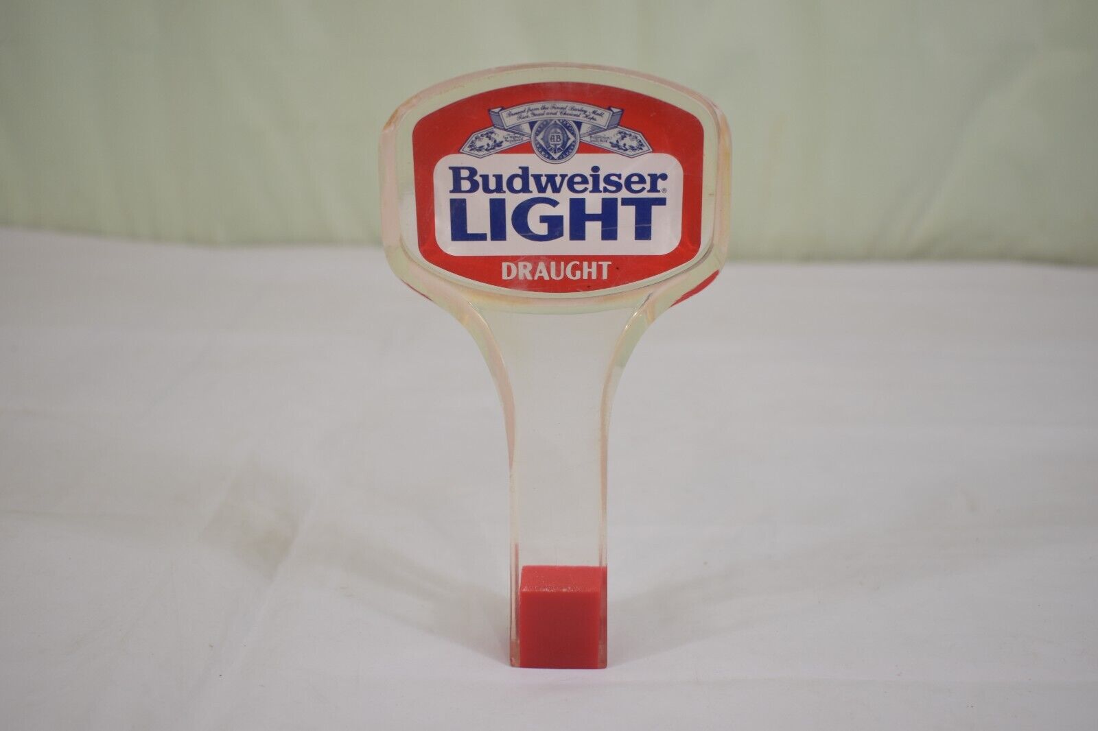 Vintage Budweiser Light Draught Beer Tap Handle Original 1982-84 Rare Lucite