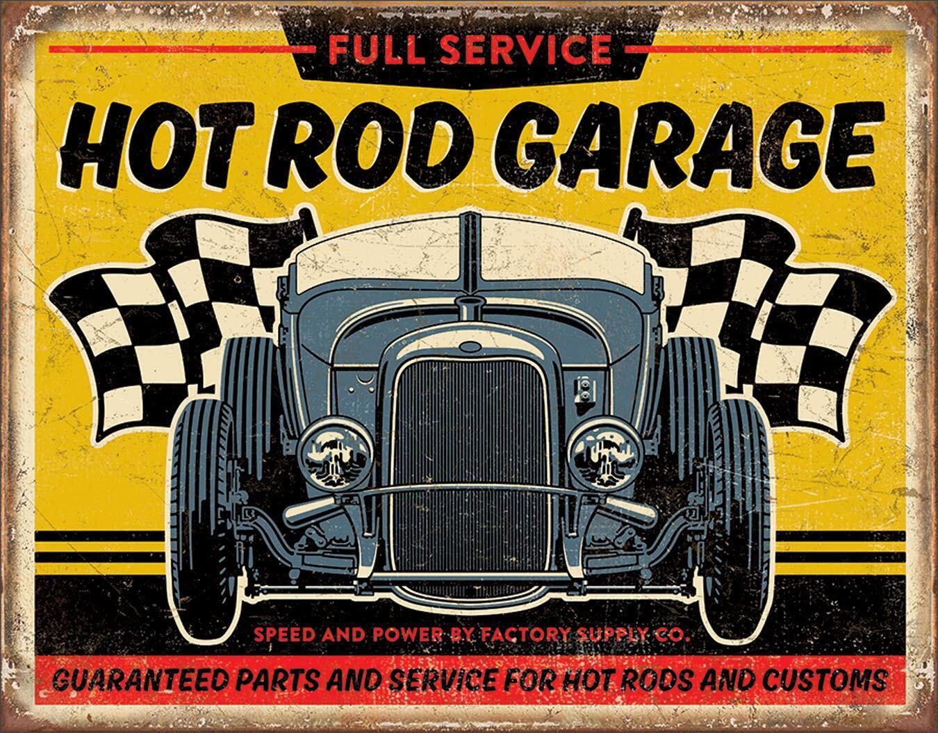 New Tin Signs Hot Rod Garage 2105