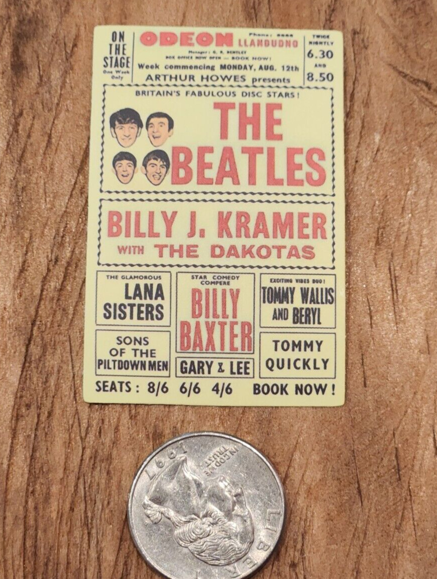 BEATLES TICKET Concert Flyer STICKER Beatles Sticker 1963 UK Beatles Decal