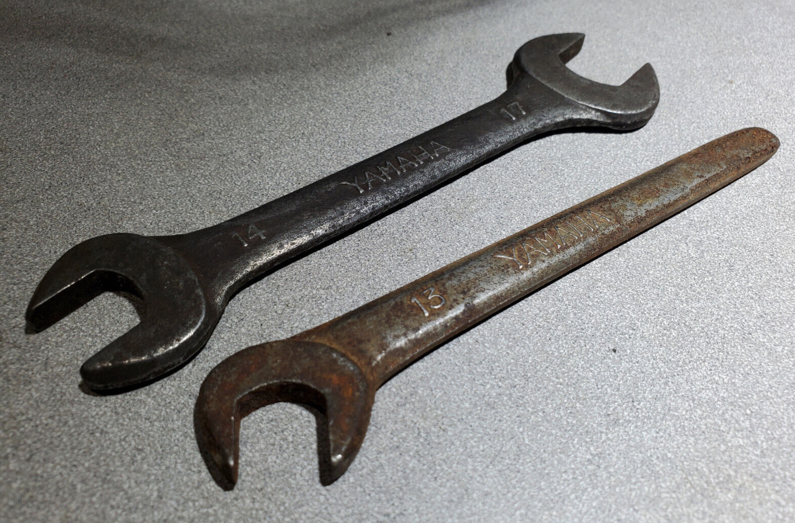 Vintage Yamaha Single Open-end 13mm Wrench/Tire & Double Open-end 14x17mm Wrench