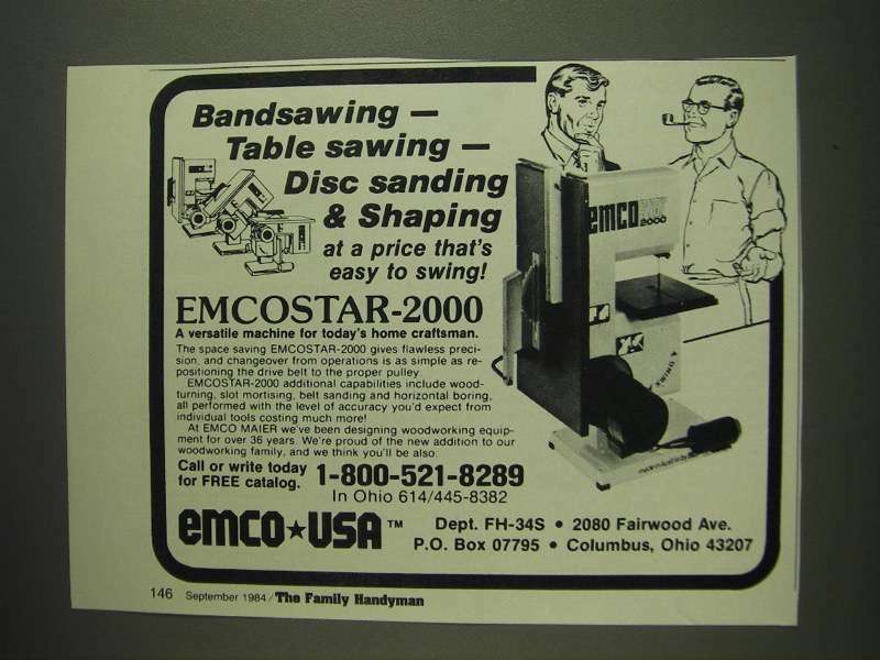 1984 Emco Emcostar-2000 Power Tool Ad - Bandsawing - Table Sawing