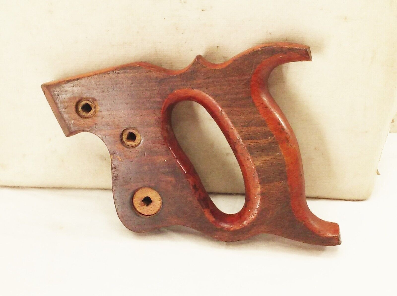 Vtg antique pre 1928 hand saw wood handle 3 screw Warranted superior