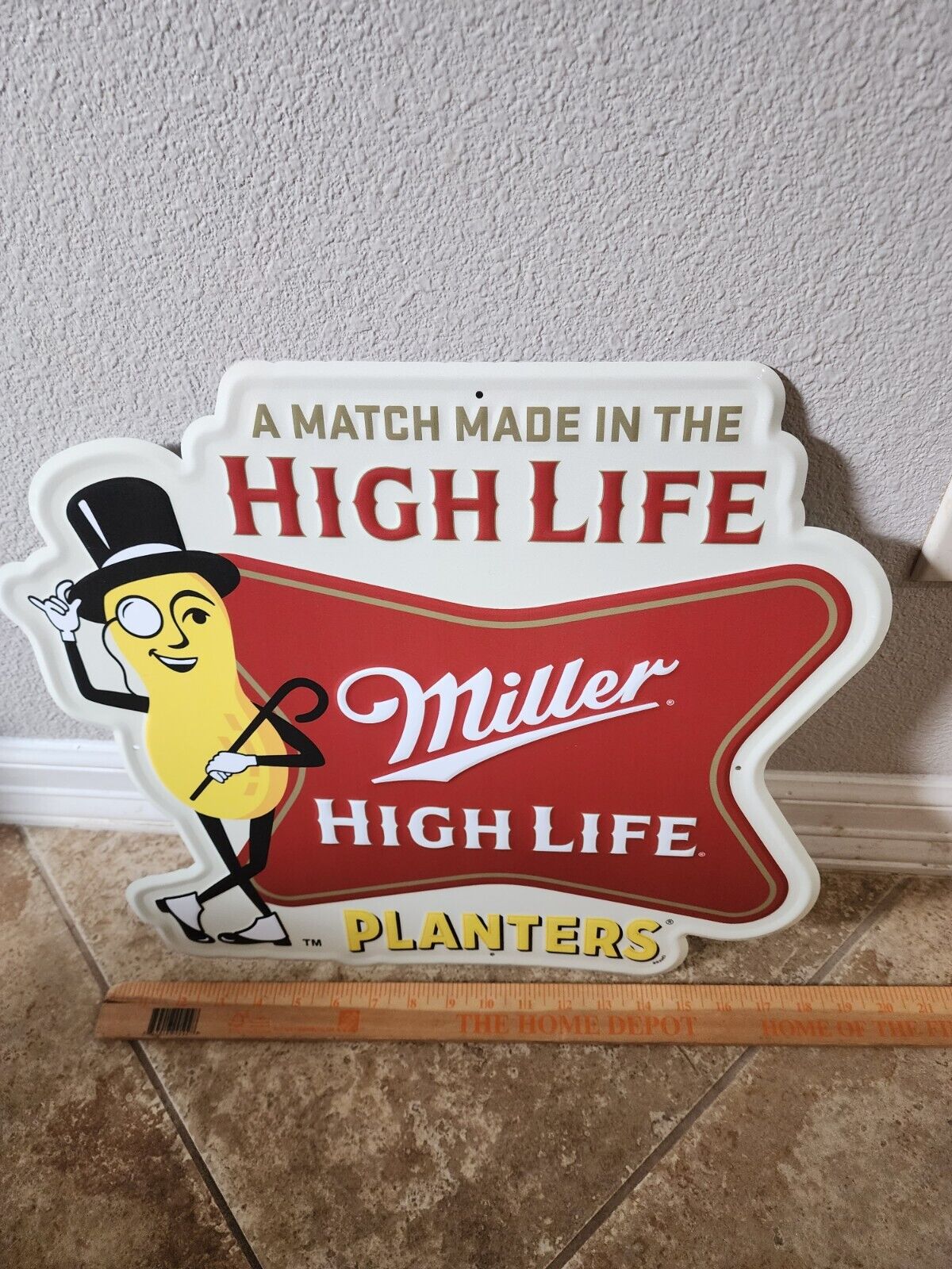 Miller High Life Mr Peanut Metal Beer Sign