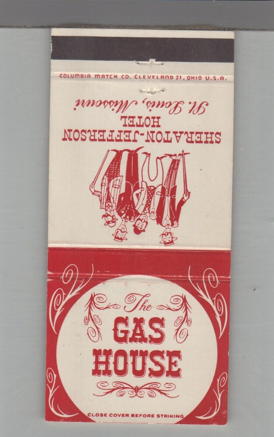 Matchbook Cover Gas House Sheraton Jefferson Hotel St. Louis, MO