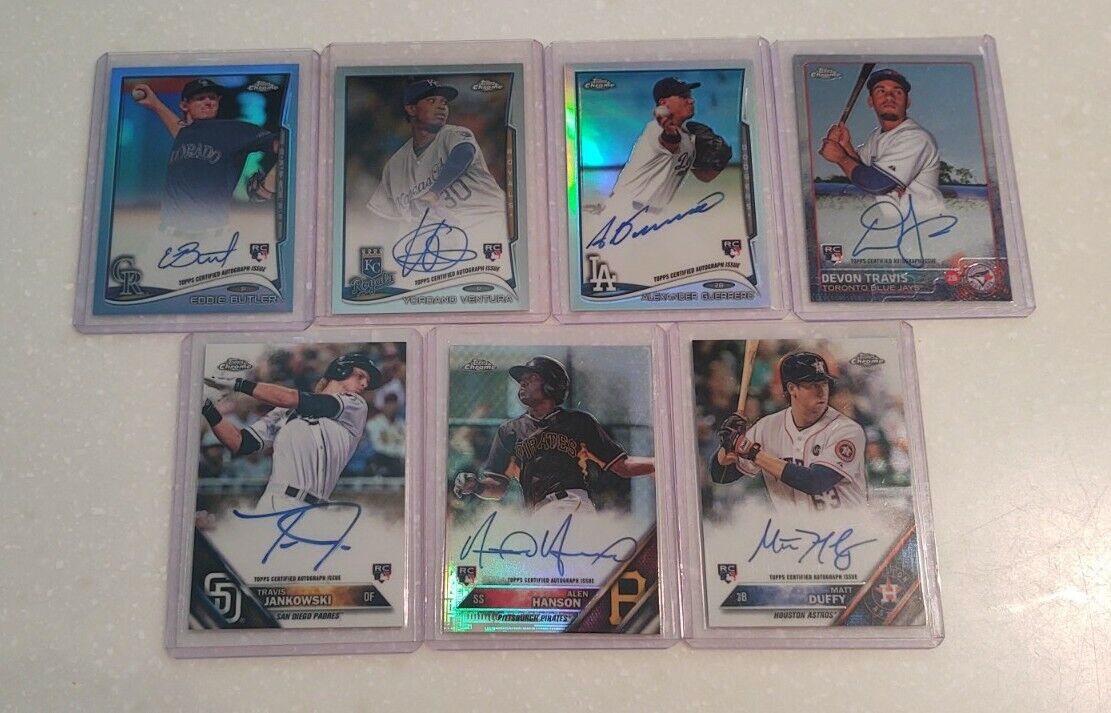 Lot of 7 2014-16 Topps Chrome autograph rookie cards Dodgers, Padres