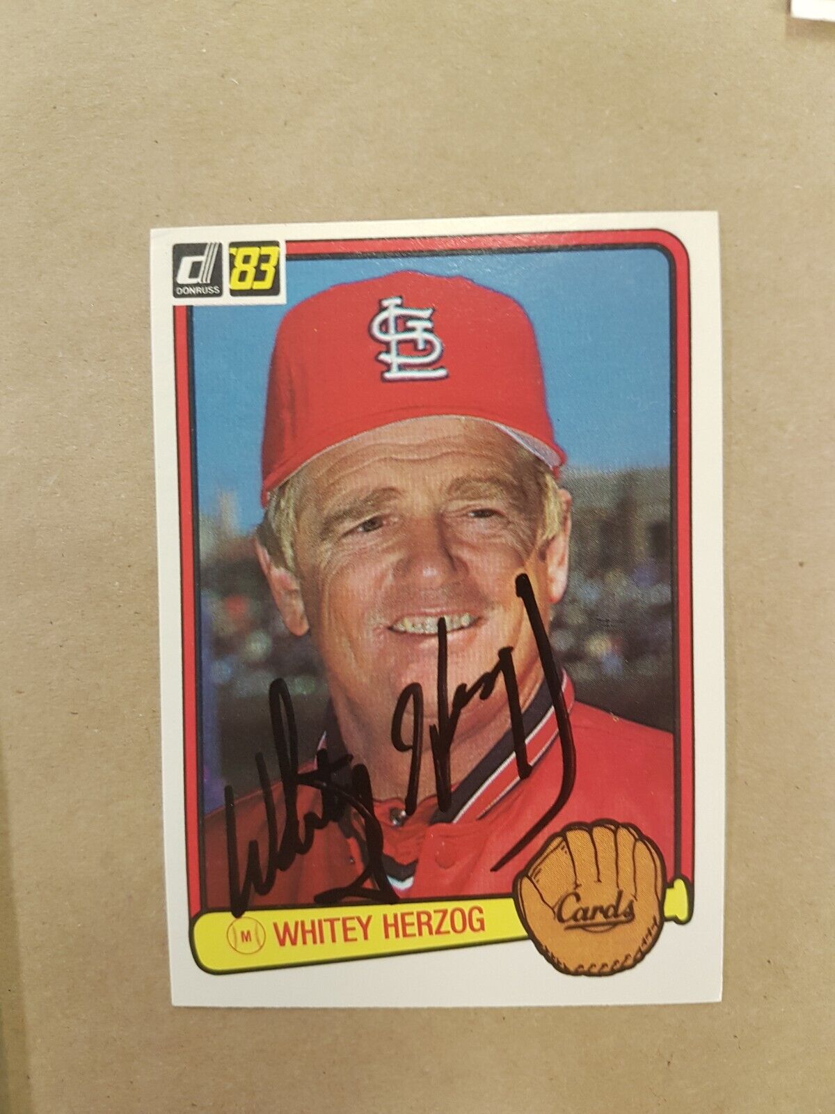 Whitey Herzog 530 Donruss 1982 Autograph Photo SPORTS signed Baseball card MLB