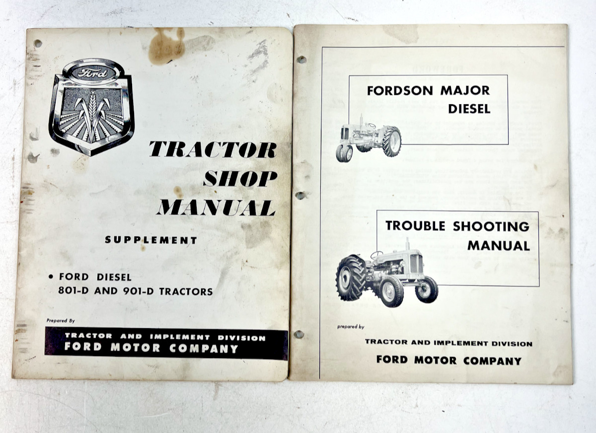 VTG 1957 Ford Tractor Shop Manual & Fordson Major Diesel Trouble Shooting Manual