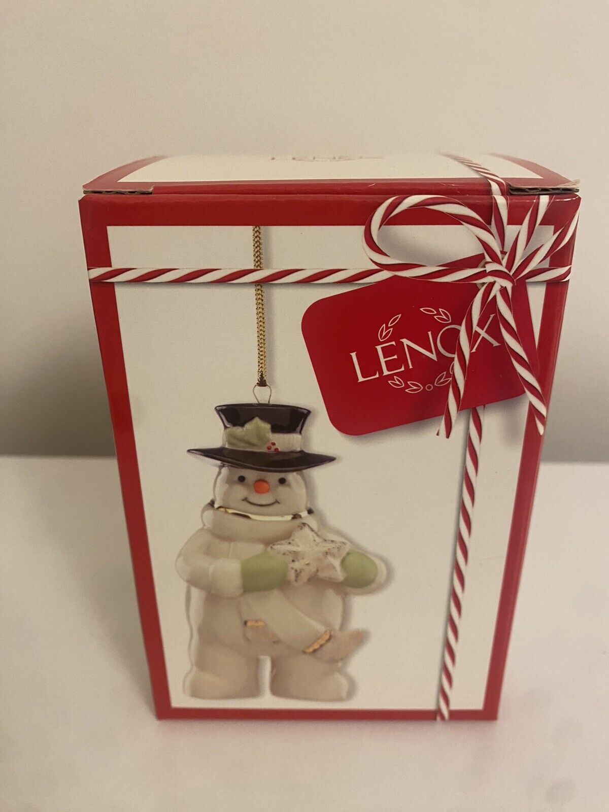 Lenox Holiday Cheer Snowman Christmas Ornament Porcelain/Gold NEW IN BOX 