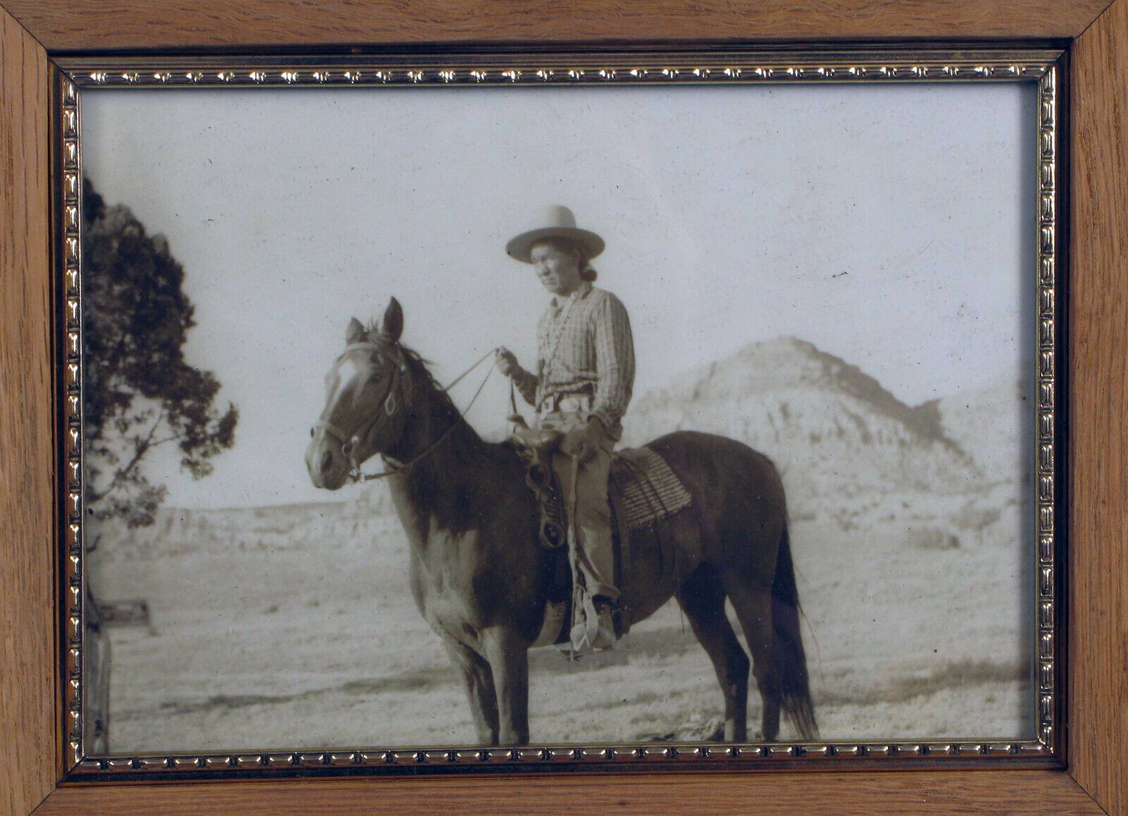 HARMON PERCY MARBLE VINTAGE PHOTOGRAPH NATIVE AMERICAN RIDING A HORSE RARE 