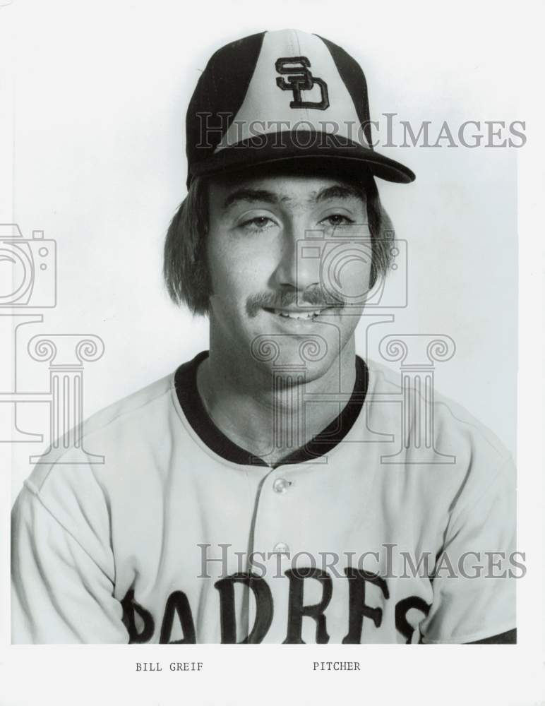 Press Photo San Diego Padres Pitcher Bill Greif - lrs28018