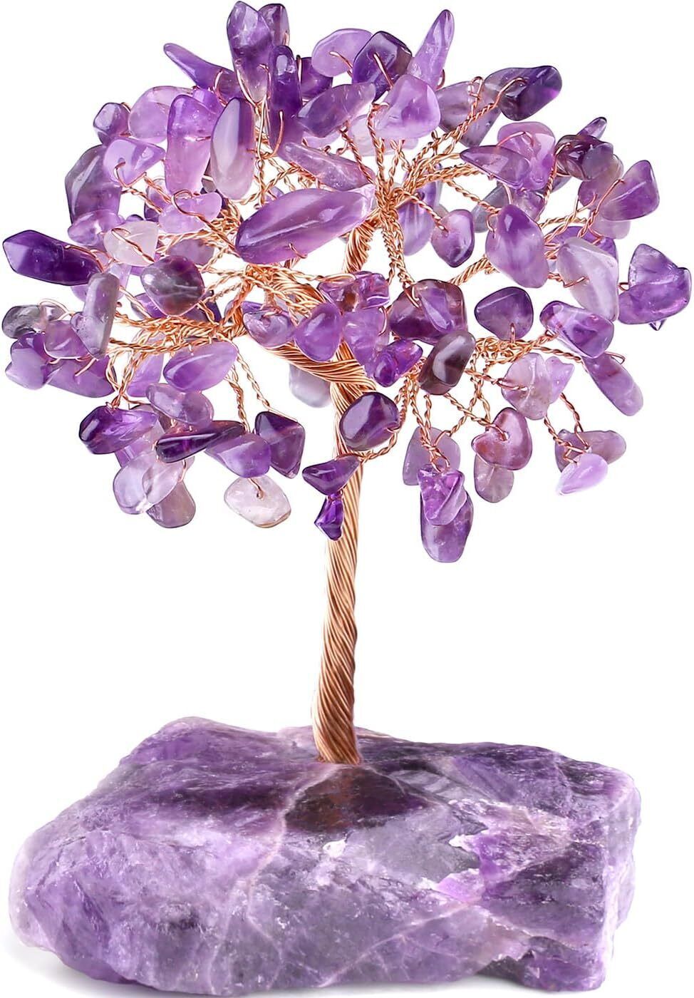 Amethyst Crystal Tree Handmade Gift Art Energy  Healing  Stones Reiki Natural