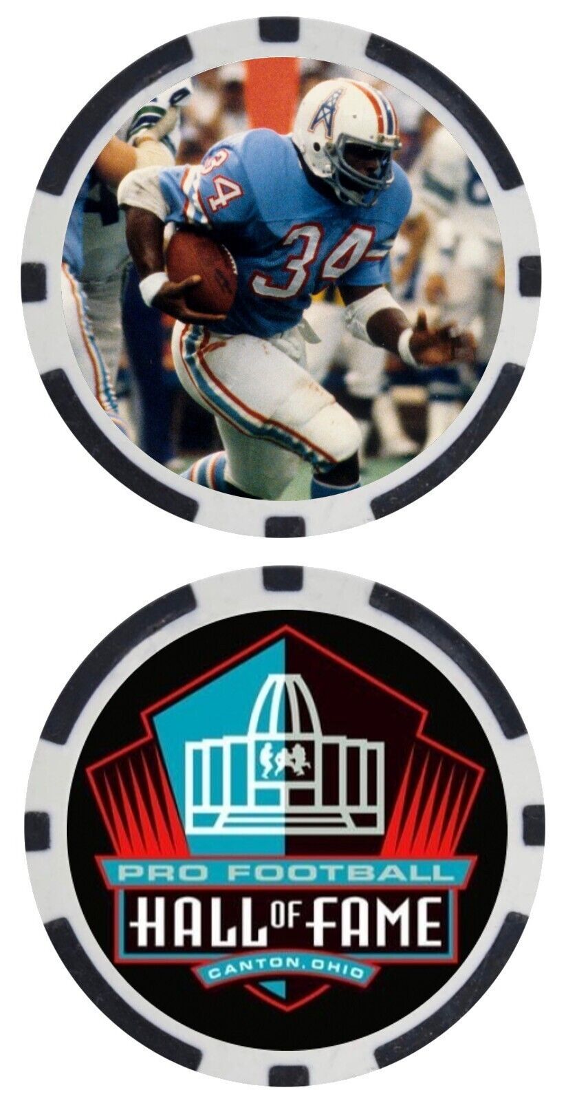 EARL CAMPBELL - PRO FOOTBALL HALL OF FAMER - COLLECTIBLE POKER CHIP