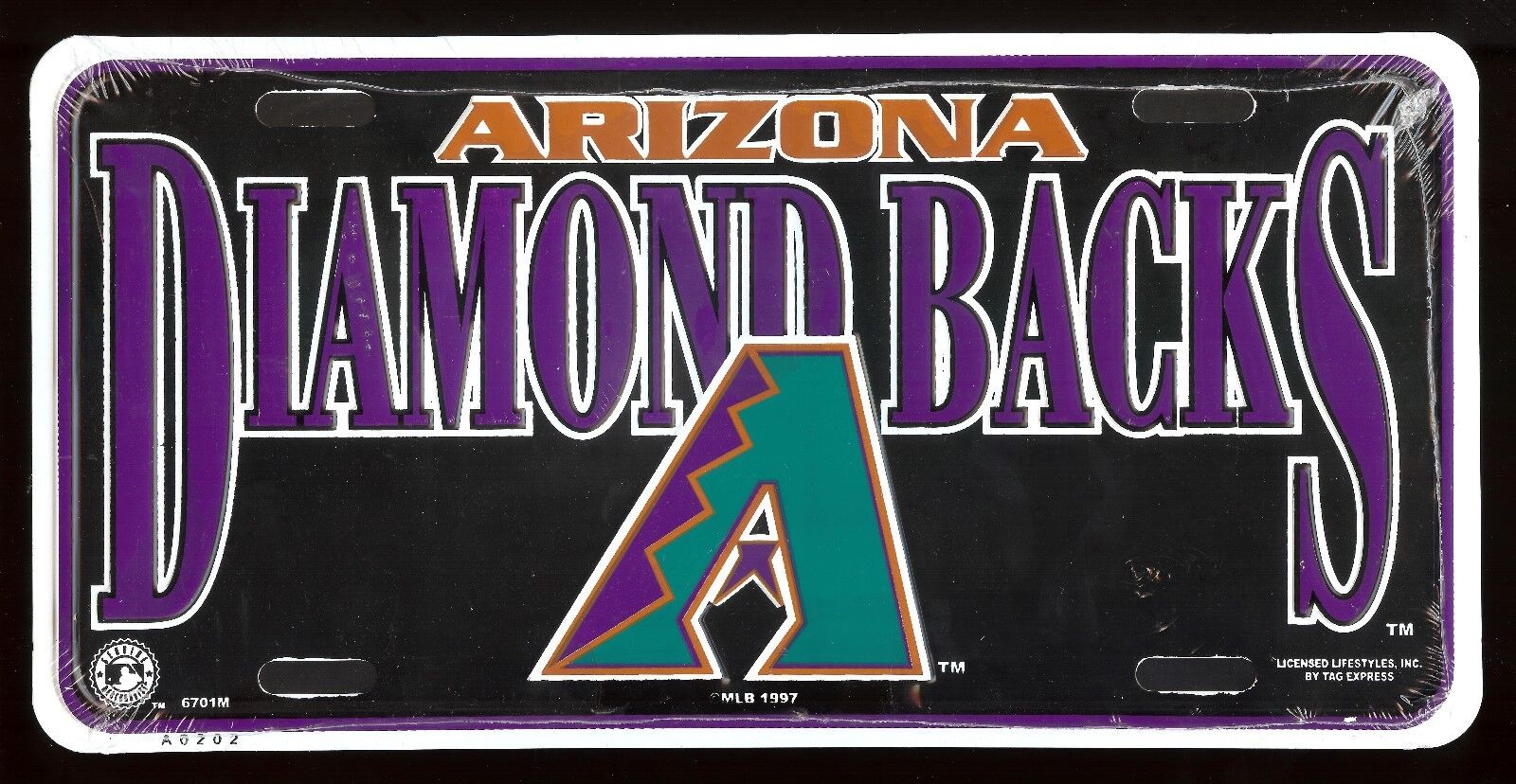 MLB Arizona Diamondbacks Car Front License Plate Diamond Backs Inaugural Design
